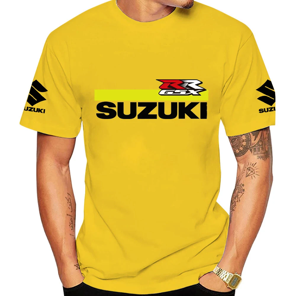 Camiseta clásica de algodón 100% para hombre, camiseta de manga corta para deportes al aire libre, Suzuki GSX-R, novedad de verano, para entusiastas del ciclismo y las carreras
