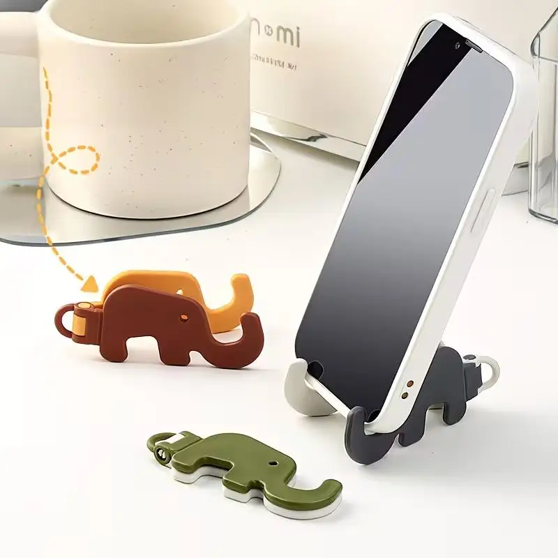 

2pcs random Elephant Phone Stands – Adjustable Angle, Non-Slip, for Smartphone/Tablet, Cute Desktop Decor