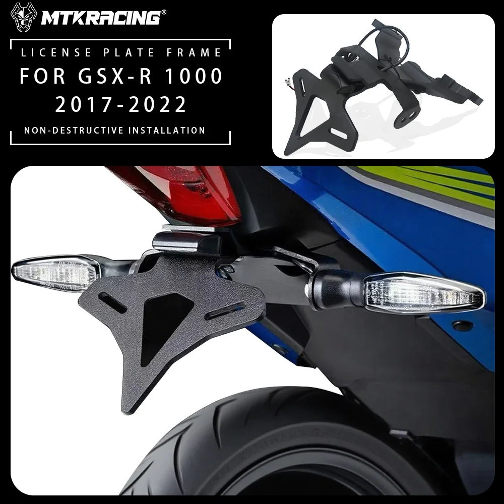 

FOR SUZUKI GSX-R 1000 2017-2022 Rear Short Tail Stock Tidy License Plate Holder Tailstock Bracket LED Light