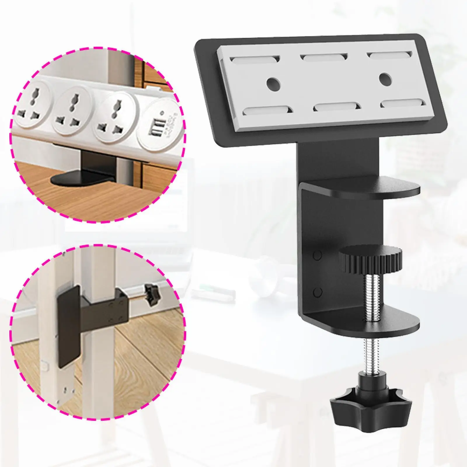 Desk Mount for Power Strip Space Saving Cable Organizer Sturdy Easy Installation Removable for Desk Edge for Office Home