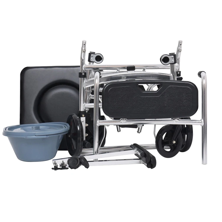 Foldable Commode Chair for Elderly/Disabled Adults Shower Bedside Rehabilitation Therapy Supply