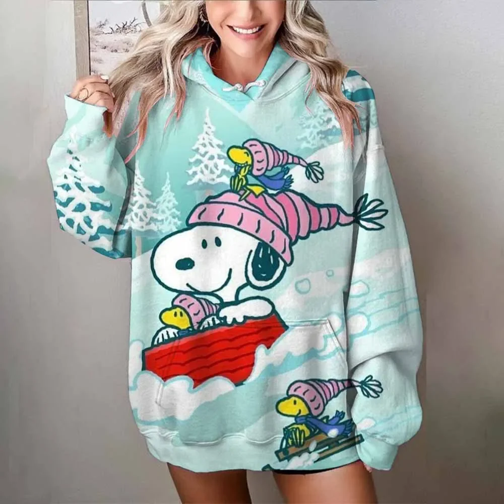 2025   Autumn and Winter  Sweater 3D Printing Cartoon Animation Snoopy Personality unisex Fashion Streetwear