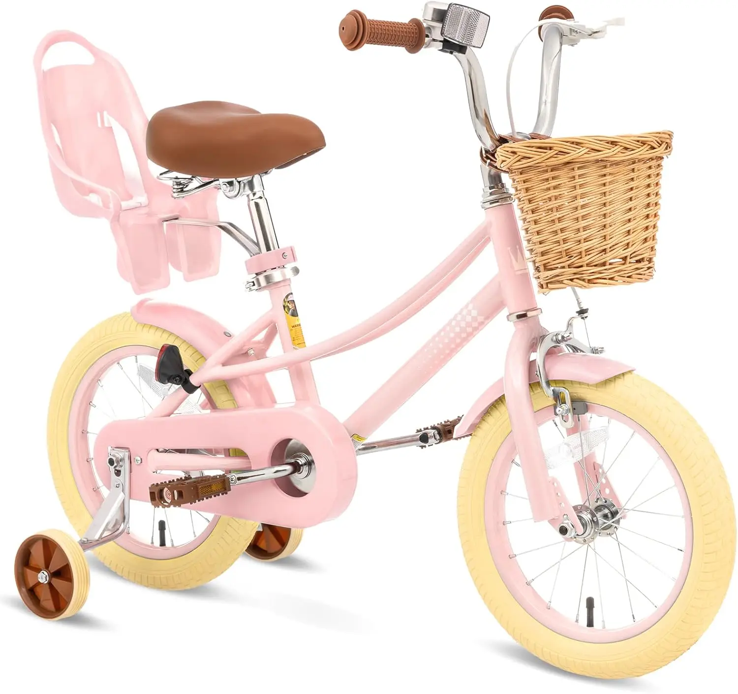 Meisjesfiets Voor 2-12 Jaar Oud Peuters En Kinderen, 12 Inch Kinderfiets Met Mand En Bel Zijwieltjes, Verstelbare Zee