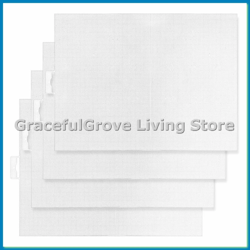 

4 шт., 14-гранные пластиковые сетчатые холсты для вышивания, белый пластиковый холст (8 х 11 дюймов) — ABFB