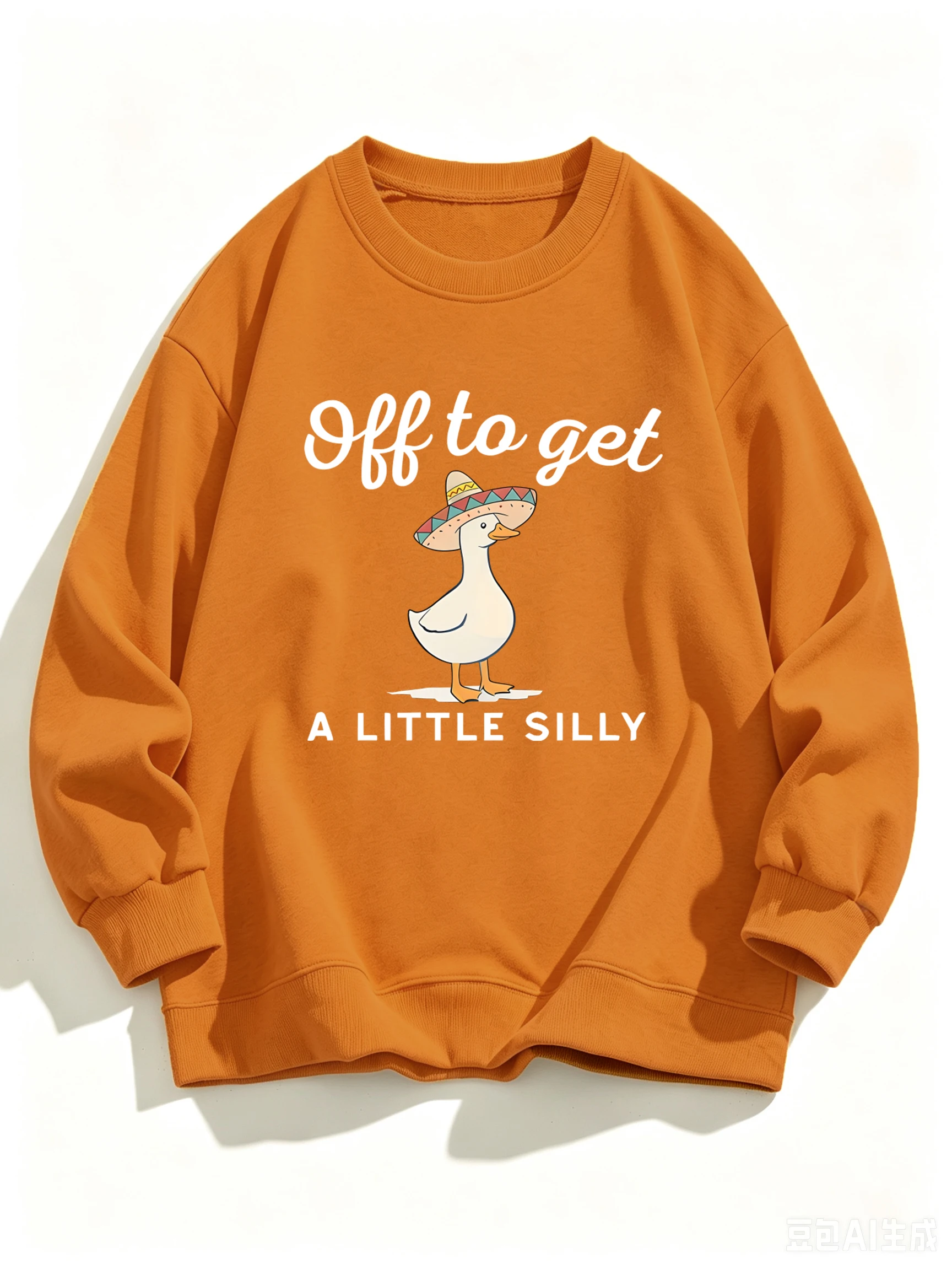 Off To Get A Little Silly Printed Men Street Spring Autumn Sweatshirts Fleece Classic Tops Casual Hip Hop Loose Streetwear