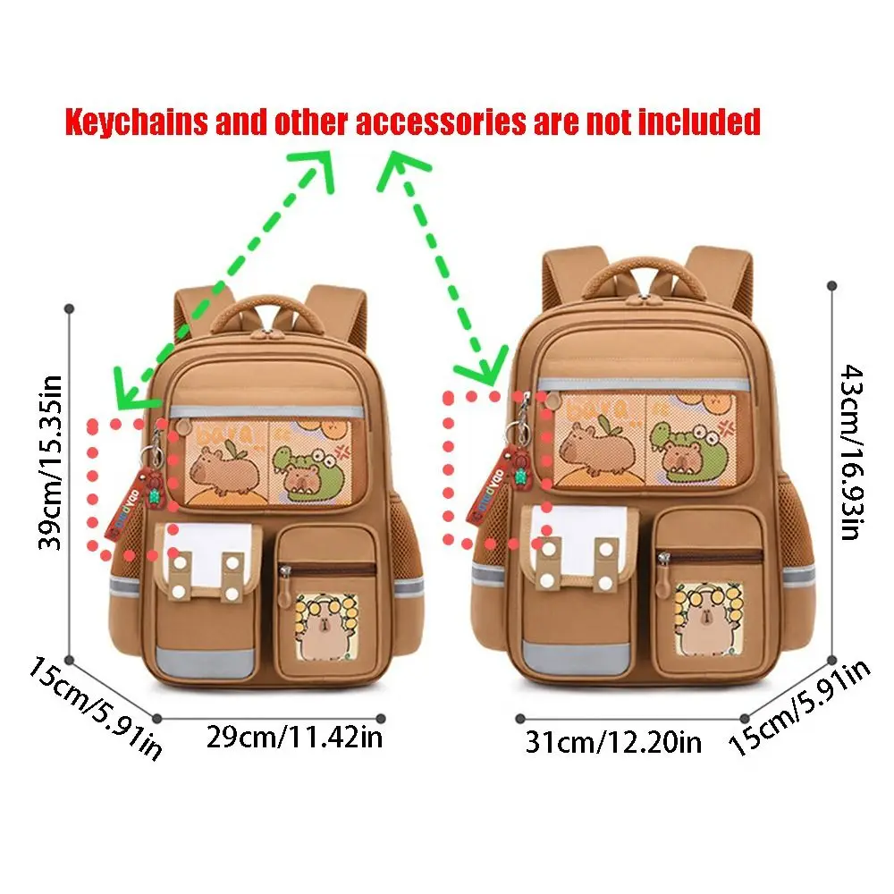 Multi-Compartment Capybara Backpack Waterproof Oxford Cloth Children's Shoulder Bag Multi Functional Large Capacity