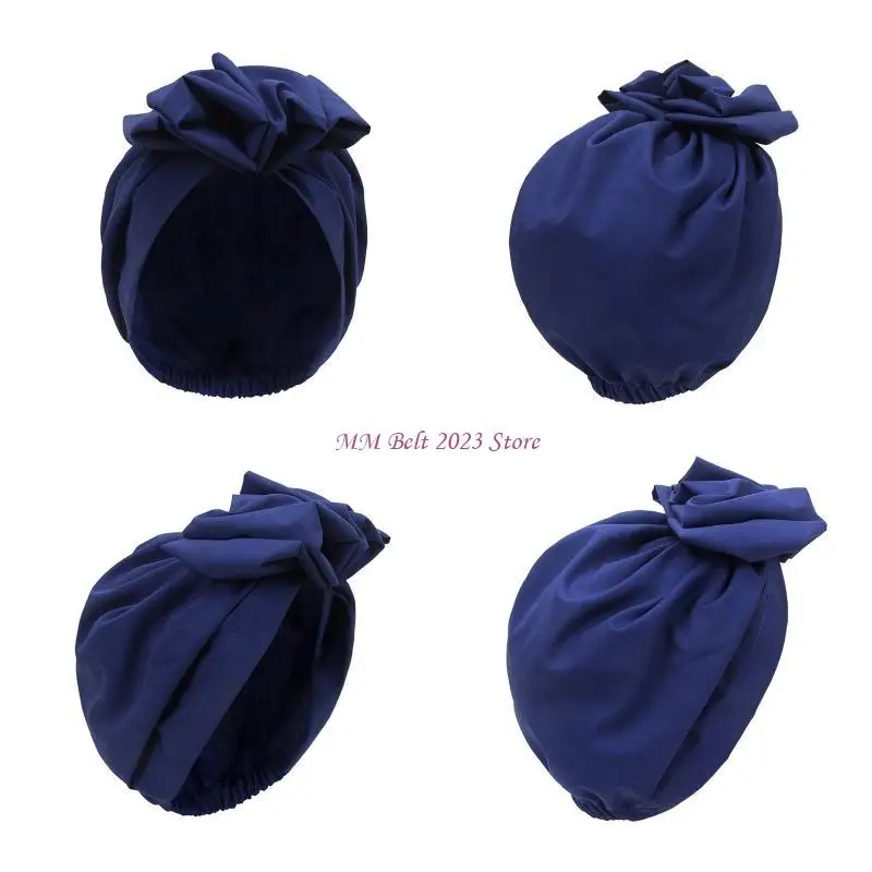 قبعات عمامة مطاطية 49ME للنساء عمامة شعر بلون سادة لفافة الرأس قبل اللف #1