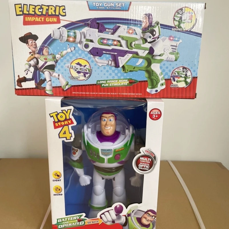 Disney Buzz Lightyear mit Licht mit Musik-Animation, umliegender mobiler Roboter, humanoides Spielzeug, 3-Stil, für Kinder, Halloween-Spielzeug