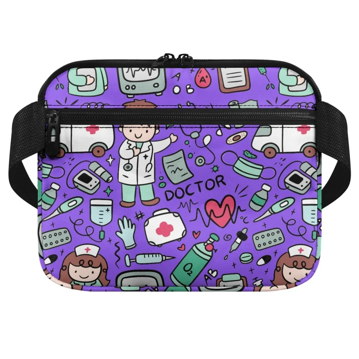 Organizer Pouch Nurse Fanny Pack Healthcare Medical Print Fashion Women Waist Bag for Stethoscopes Care Kit Nursing Student Tool