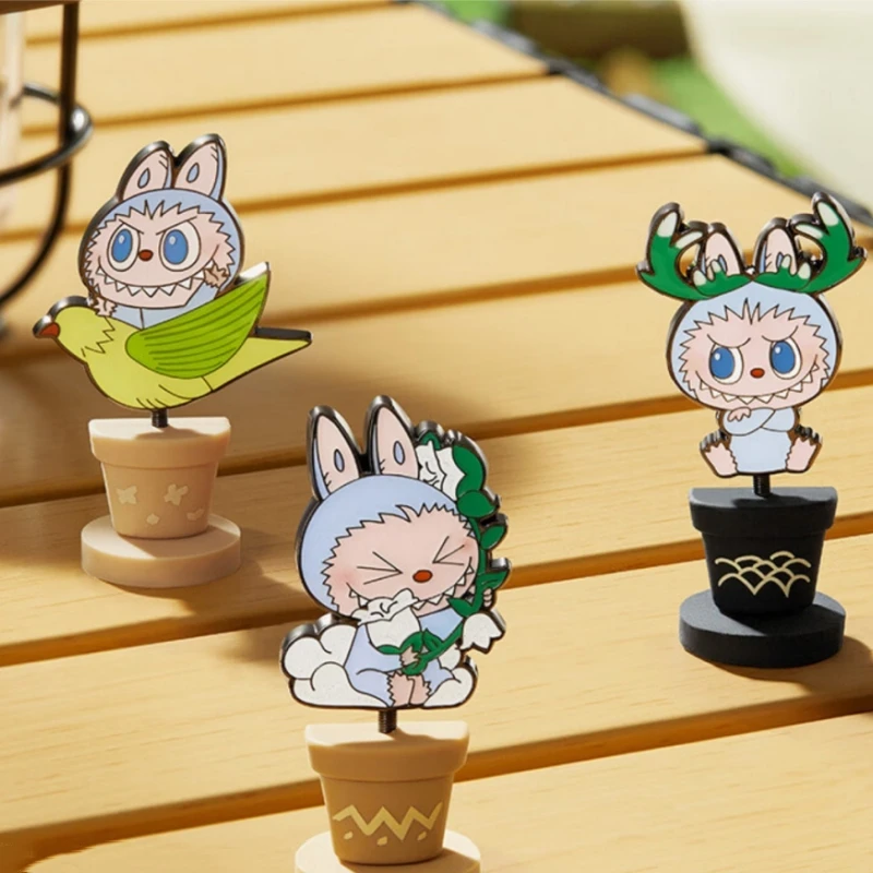 Genuine The Monsters Labubu Spring Wild Home Badge Blind Box Cute Fridge Sticker Model Doll Mystery Box Desktop Collection Gift