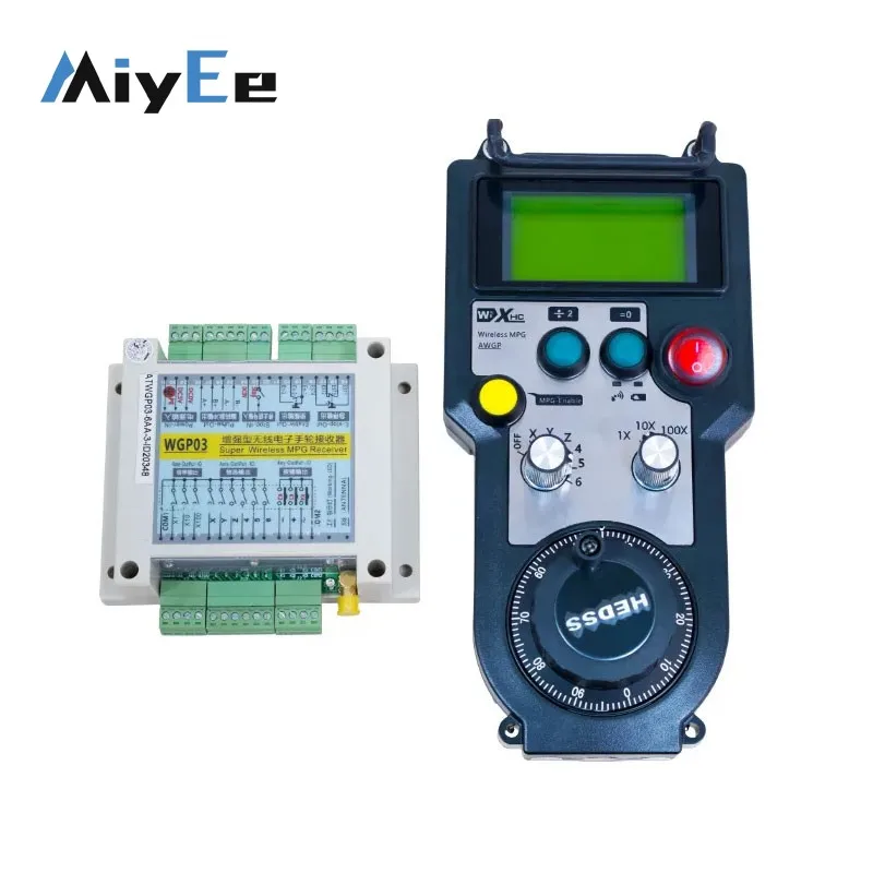 

ATWGP 6-Axis CNC MPG Wireless Handwheel with Receiver 433MHz Manual Pulse Generator Support Emergency Stop