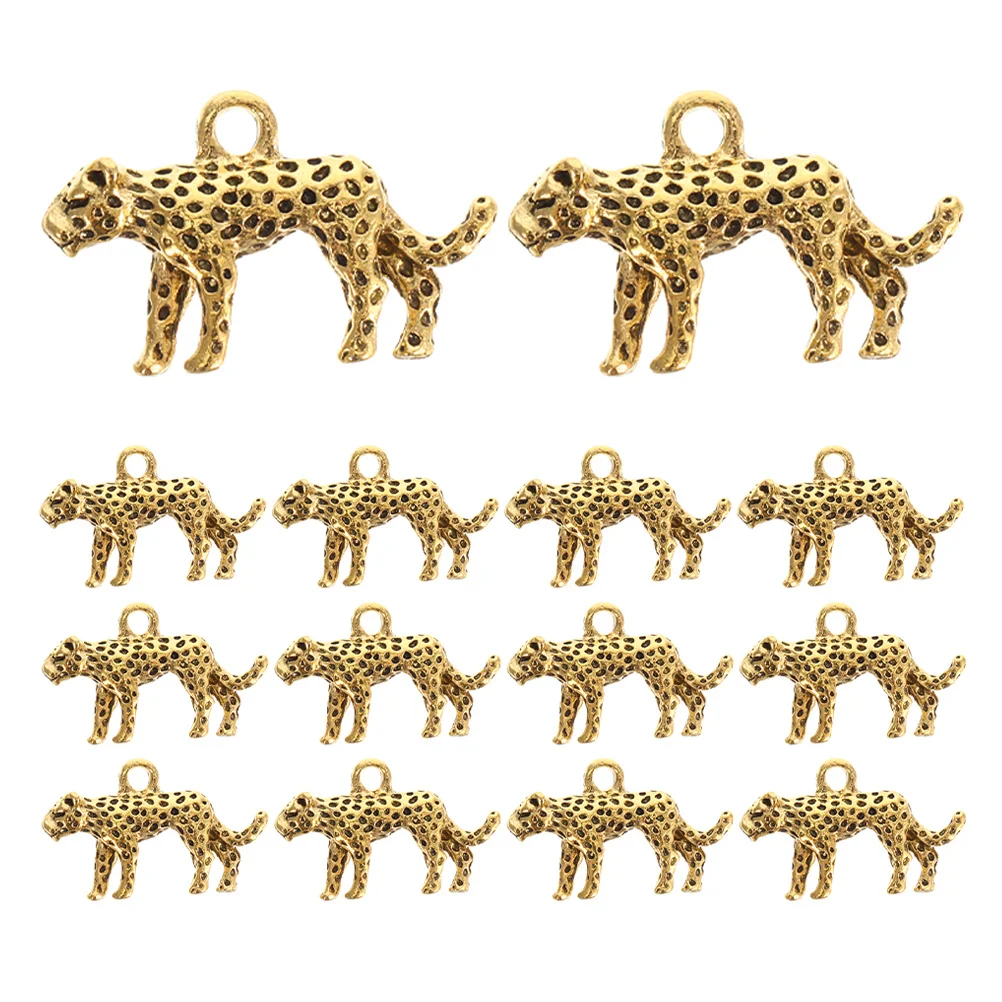 

20Pcs Leopard Necklace Pendants Metal Charms DIY Jewelry Making Supplies Unique Fashion Accessory for Keychains Bracelets