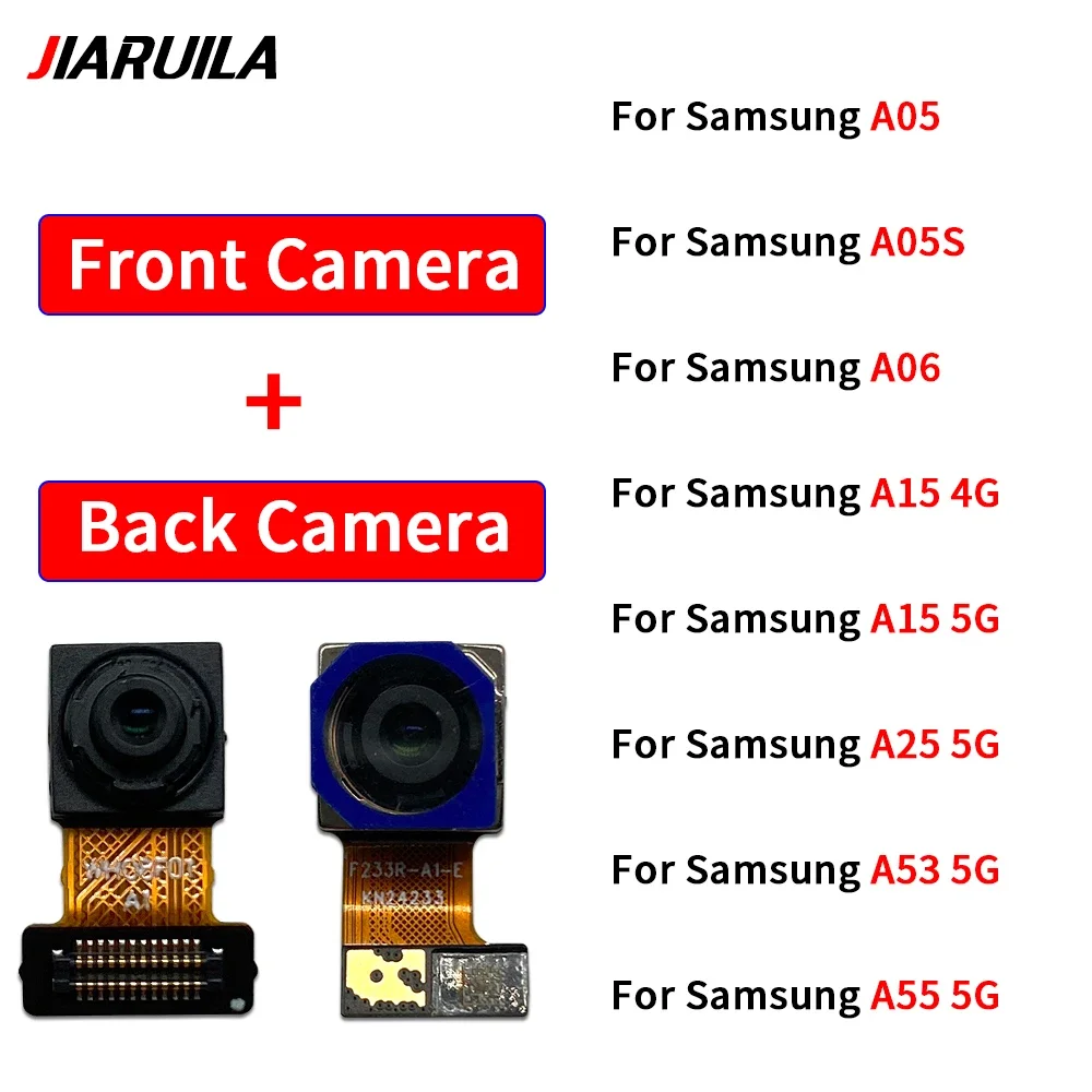 

5 шт. передняя и задняя камера для Samsung A05 A05S A06 A15 4G A25 A53 A55 5G, модуль основной камеры, замена гибкого кабеля
