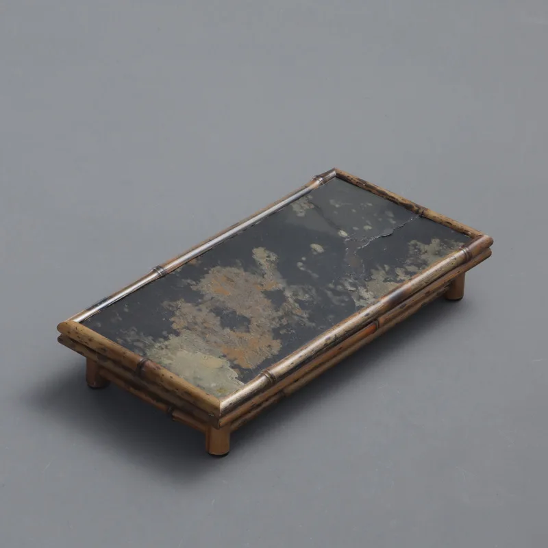 Creative rock bamboo tea tray dry brewing tea table Chinese Zen tea set storage tray coaster
