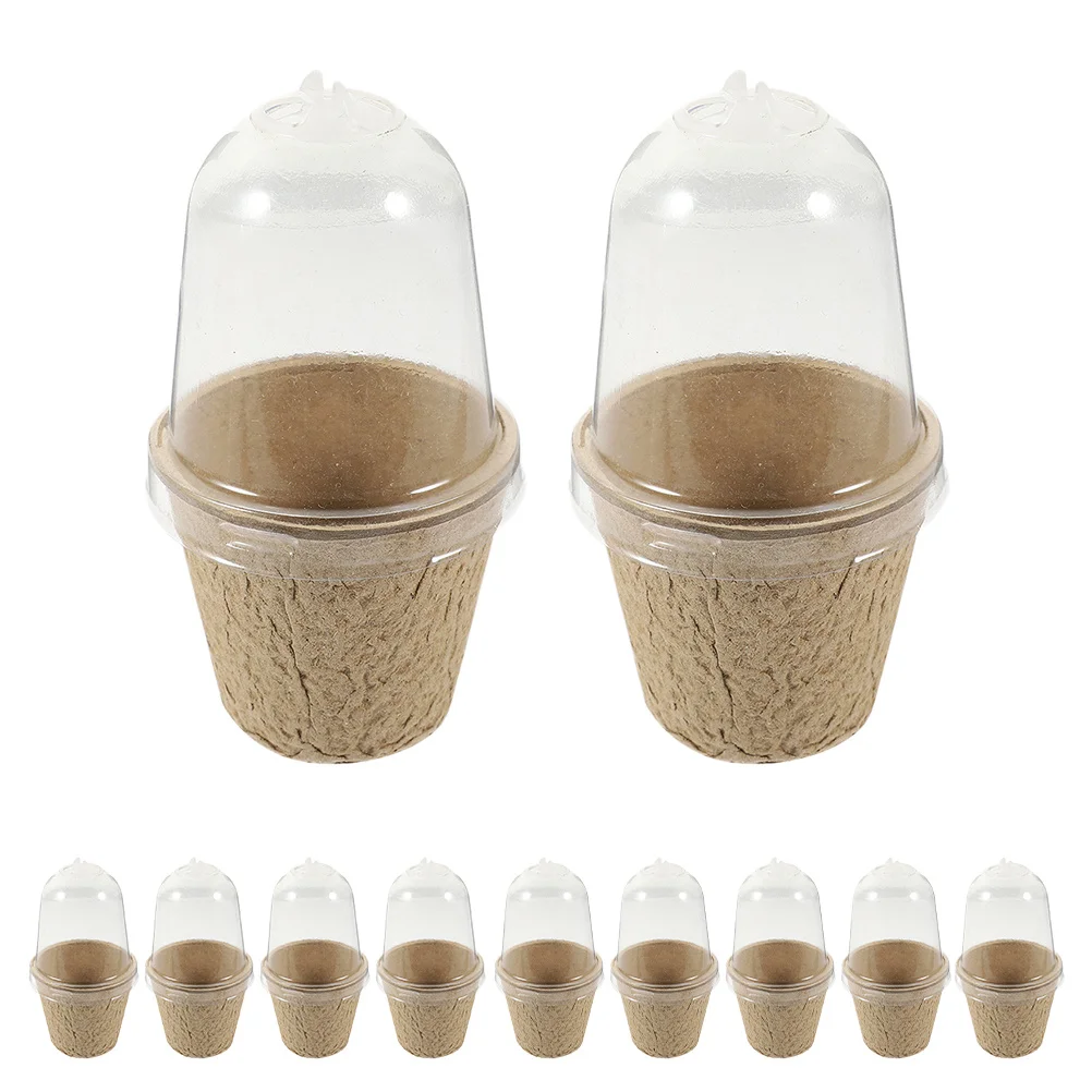 

40pcs Biodegradable Seedling Pots Round Natural Pulp Plant Starter Cups For Indoor Outdoor Gardening Herb Flower Vegetables