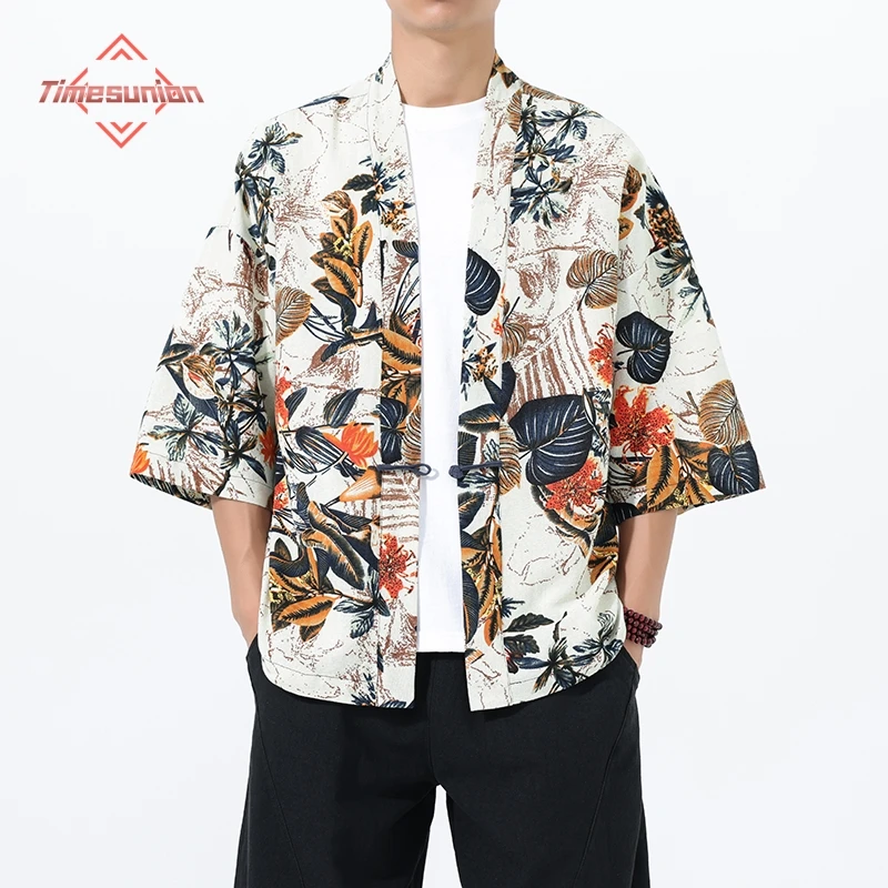 

25 Summer Breathable Print Yukata Men Women Fashion Cotton Linen Cardigan Blouse Asian Clothes Harajuku Japanese Cosplay Kimono