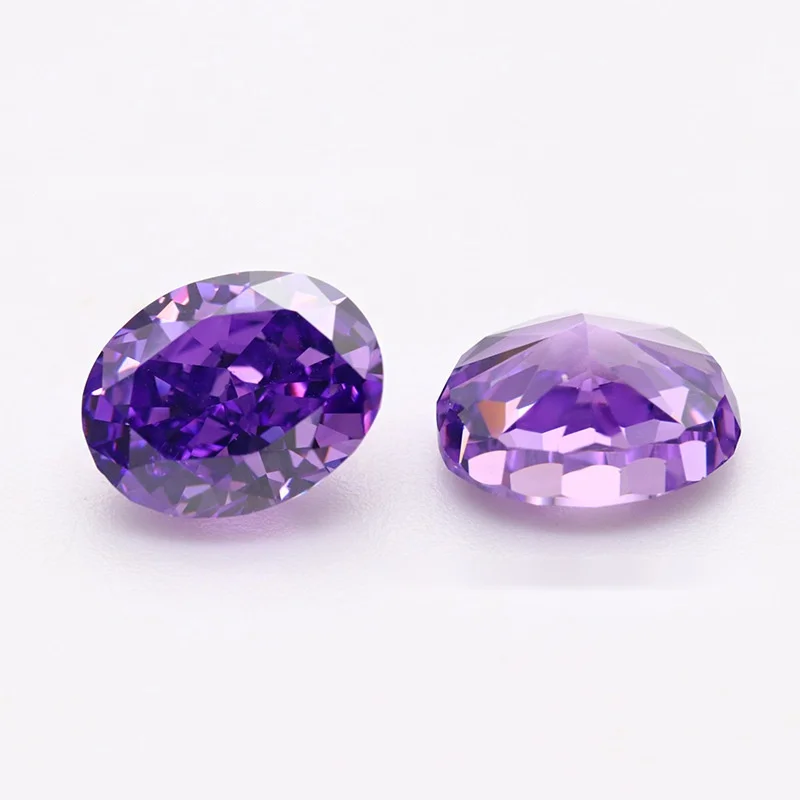 5A+ Quality Oval Ice Cut Cubic Zirconia Stones Loose 5x7-9x11mm Various Colors Pink Yellow Purple Loose CZ  Gemstones