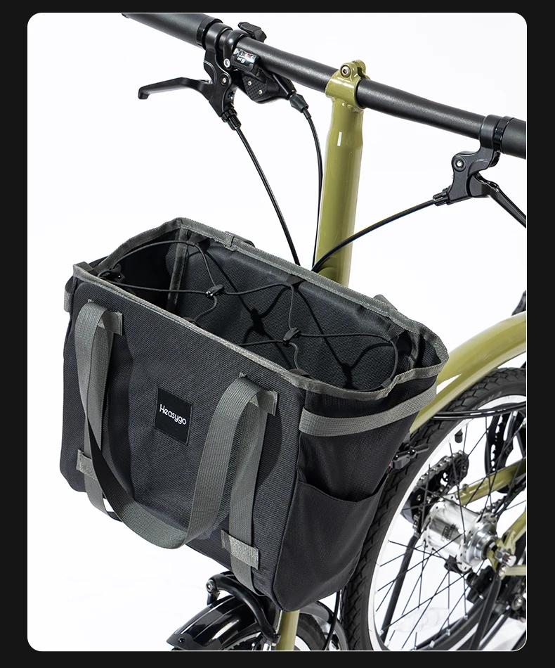 Brompton Faltrad 2602 Kleiner Mini-Vorderkorb Wasserdichte Abnehmbare Handtasche mit Schweinsnase-Adapter – Detail 16