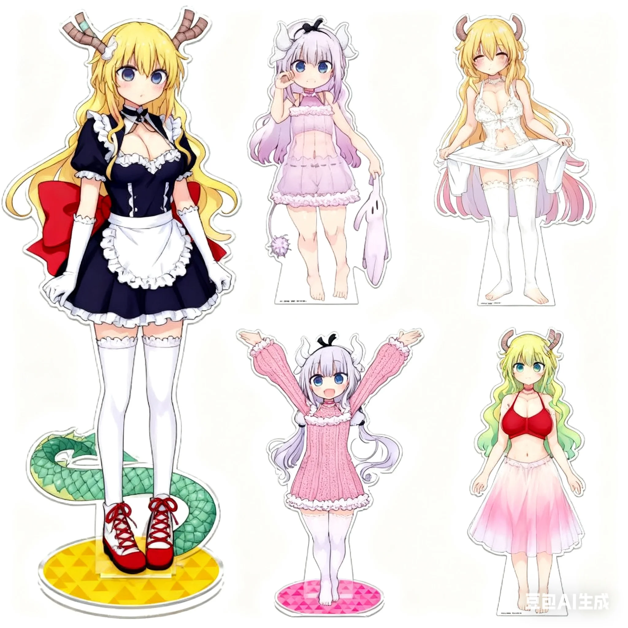 

HOT Anime Miss Kobayashi's Dragon Maid present Gifts cute style Acrylic Stand Tohru figure Stand Plate Cosplay Prop