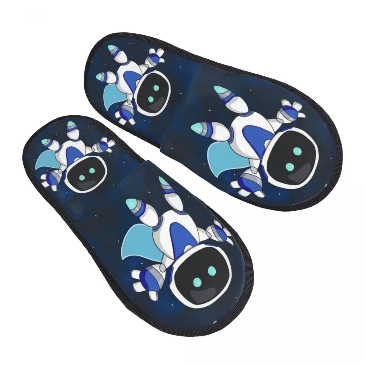 Custom A-Astro Bots Soft Scuff With Memory Foam Slippers Women Bedroom House Shoes