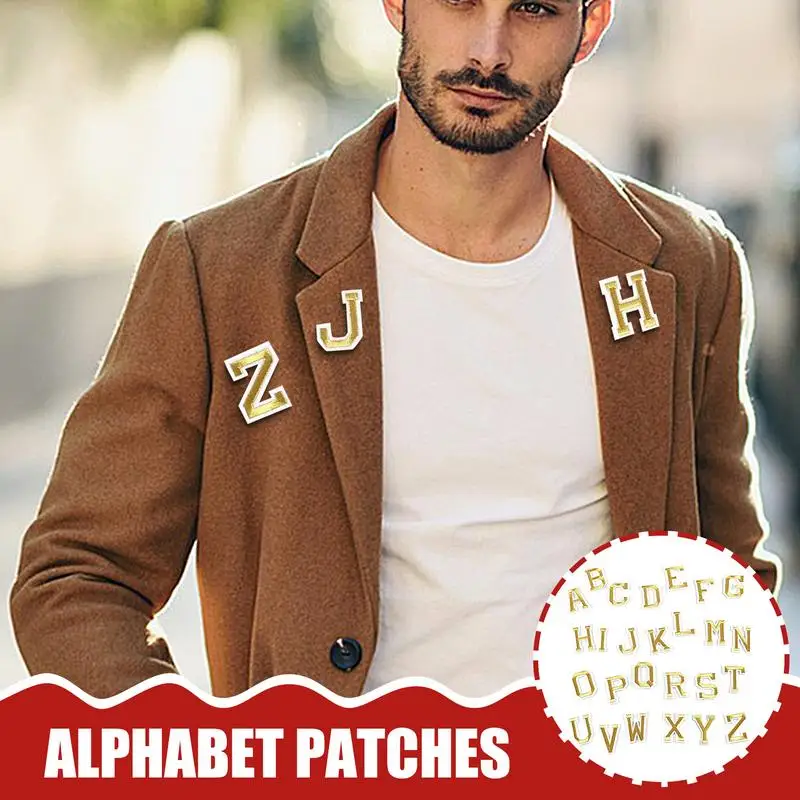 Letter Patches Iron On 26PCS Sew Embroidered Patches Sew Embroidered Patches Iron On Letters Alphabet A-Z Patch Stylish Creative