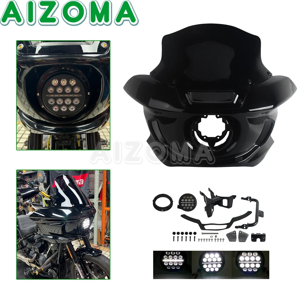 

5.75" Motorcycle Headlight Fiairng Cowl Cover For Harley Softail Low Rider S FXLRS FXLR Standard FXST Street Bob FXST 2018-2025