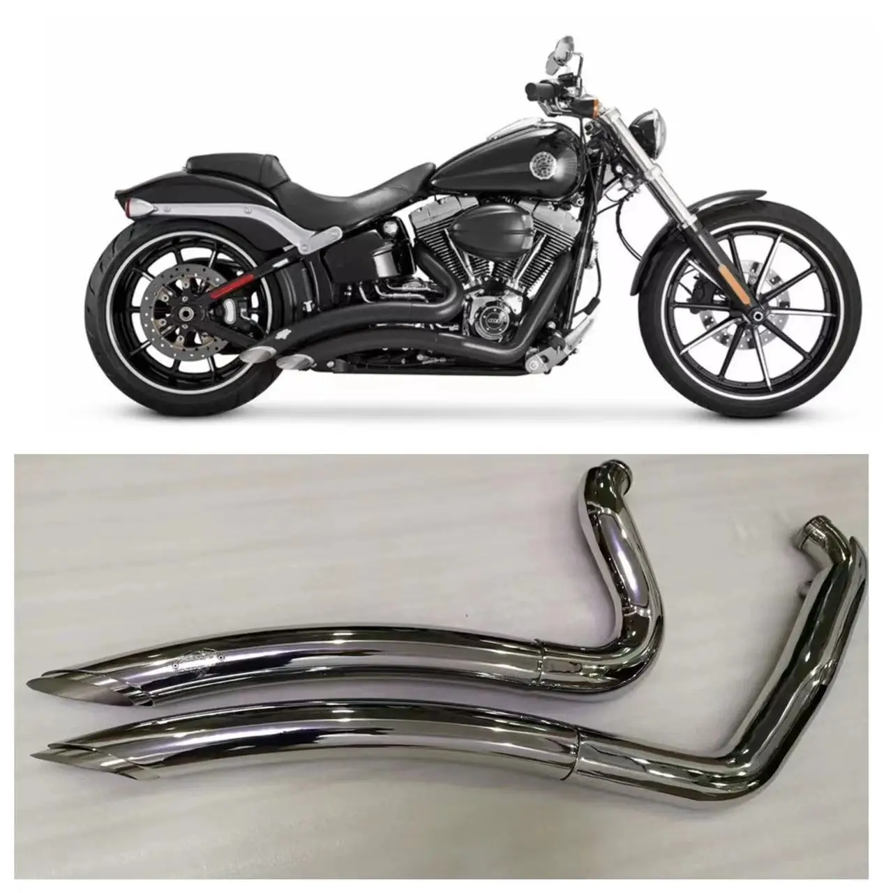 

Motorcycle V&H Exhaust System Muffler Exhaust Pipe For Harley Softail Breakout Fat Boy Low Rider Street Bob 18-25 Accessories