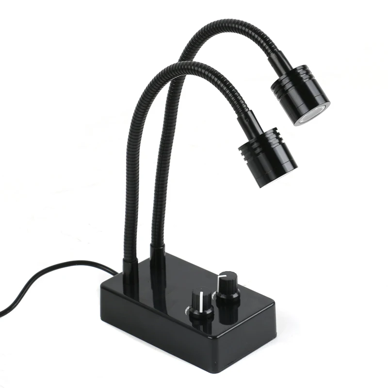 Desktop LED Double Gooseneck Light Industry Microscope Spot Light Lamp Adjustable Electronic PCB Repair Soldering LED Fill Light