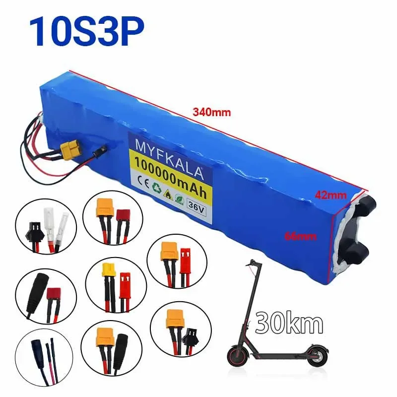 2025 100% New10S3P 36V 100Ah 36v Electric Scooter Battery Pack 18650 Lithium M365 Electric Scooter 36v Battery Scooter