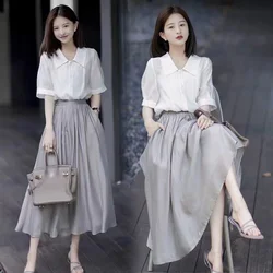 High Waist Silk Women's Skirt Maxi Long Satin Skirts for Woman Streetwear Trend Harajuku Vintage A Line Korean Style Y2k Clothes