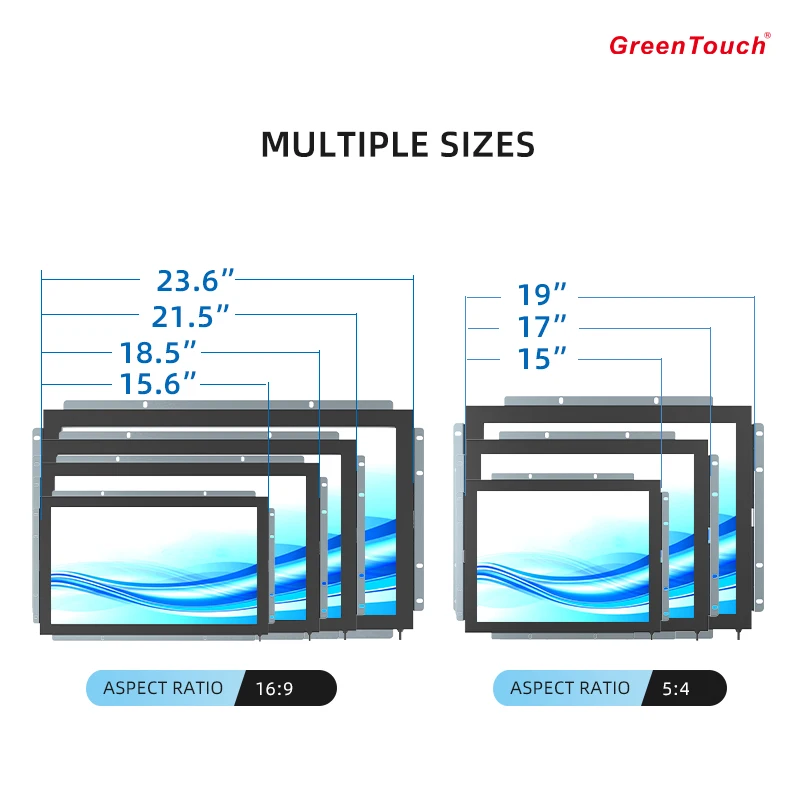 Custodia in metallo DP HD USB Open Frame 15" Monitor touch screen a infrarossi IR