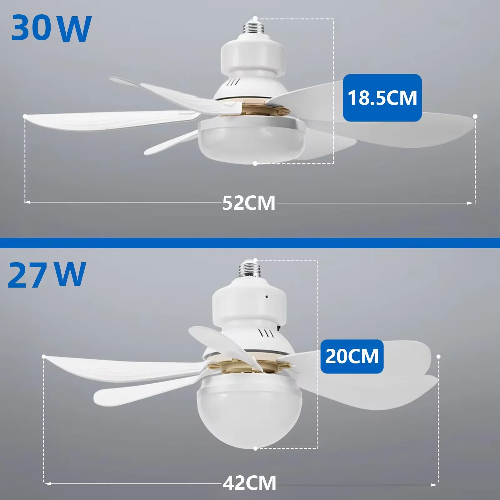 조광 리모컨 LED 천장 선풍기 조명 E27, 거실, 서재, 가정용, 85-265V, 40W