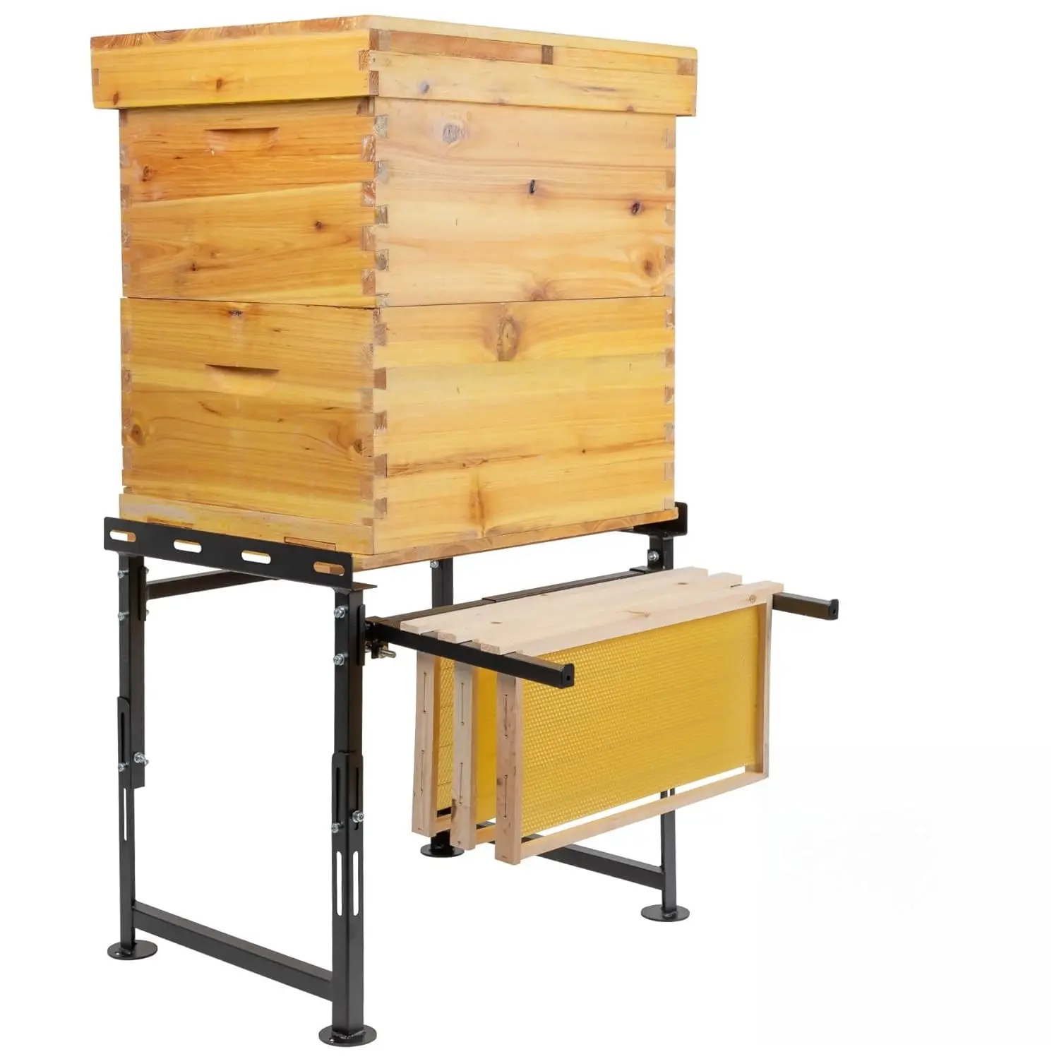 

Регулируемая металлическая подставка для ульев со съемным держателем рамок, высота 15,5-21 дюймов, ширина 15,5-25 дюймов, простая сборка для пчеловодства