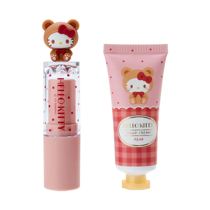 Cartoon Sanrioed Anime My Melody Kuromi Lip Balm Ins Girly Heart Kawaii Winter Moisturizing Hand Cream Set Holiday Gifts