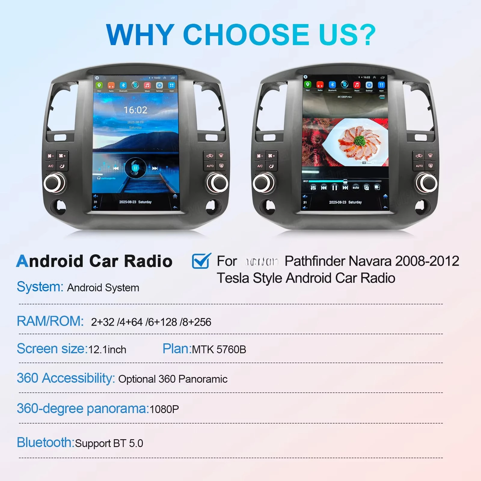 日産パスファインダー/ナバラ（2008-2012）用新型12.1インチ縦型スクリーンAndroidカーステレオ、GPSステレオナビゲーション、Carplay搭載