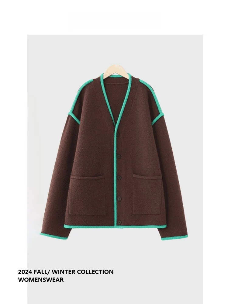 

Forever 2 Design Sensation Loose Fit Color Blo Sweater Cardigan Lazy Sle Outerwear Women's plus Size Autumn Long Sve