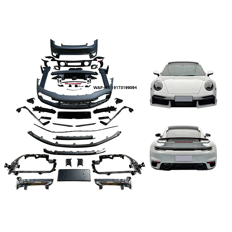 New 2020-2024 for 911 (992) 992 Turbo S Front/Rear Bumpers Daytime Running Lights PP Material Bolt-On Universal Fitment Body