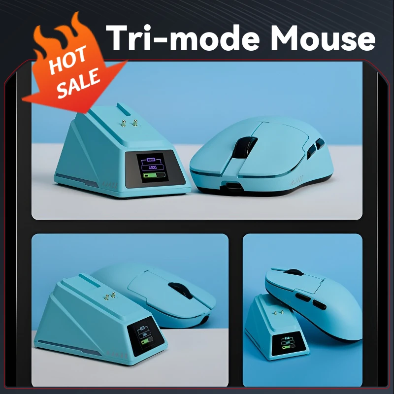 

AJAZZ AJ159 APEX Tri-mode Gaming Mouse with Magnetic Charging Dock 42000DPI PAW3950 APXE 8000Hz Return Rate 56g Lightweight