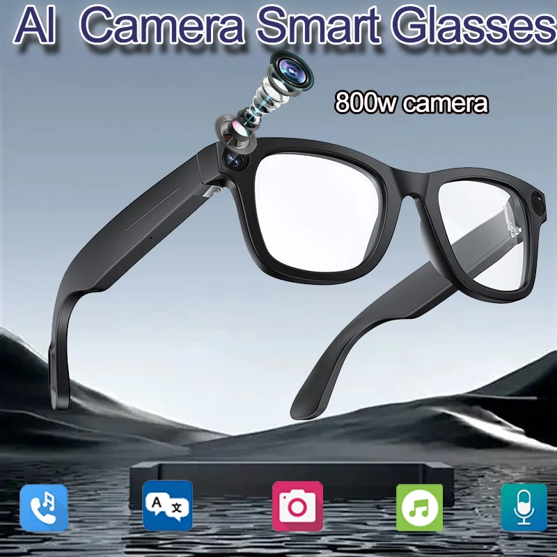 

AI Smart Camera Glasses Bluetooth Call Video Recorder Wi-Fi transmission Translation Music Outdoor Anti Blue Light Smart Glasses