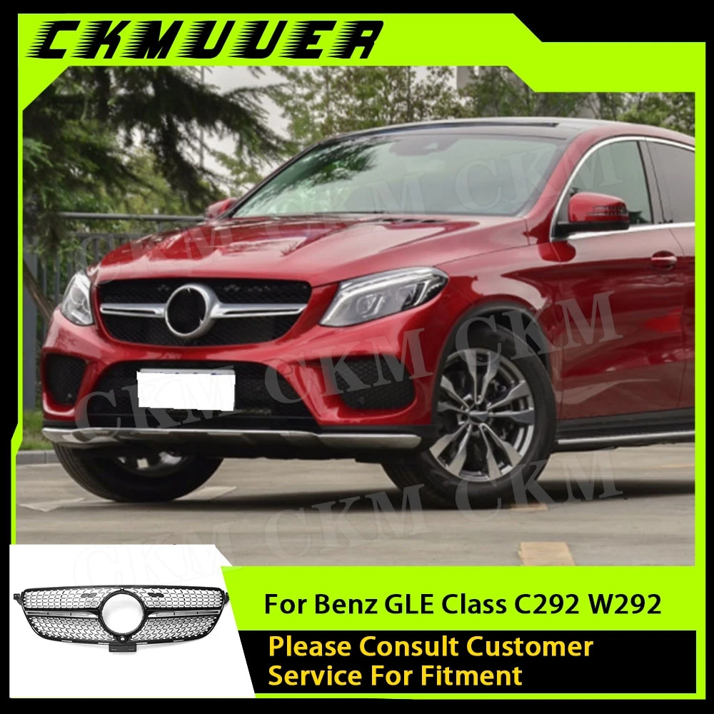 

CKMUUER ABS черный, серебристый автомобильные аксессуары, передний бампер, гоночные грили для Mercedes Benz GLE Class C292 W292 Coupe 2015-2019