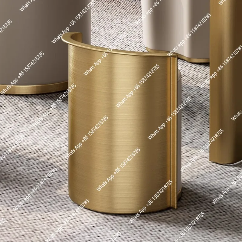 Modern light luxury round stool simple leisure creative sofa chair tea table chair stainless steel chair