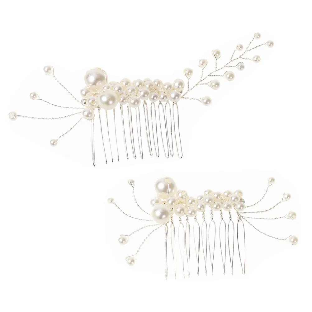 2 pezzi di perle sposa copricapo da sposa accessori da sposa capelli pettine per capelli da sposa pettine clip per le donne festa di nozze ballo di fine anno
