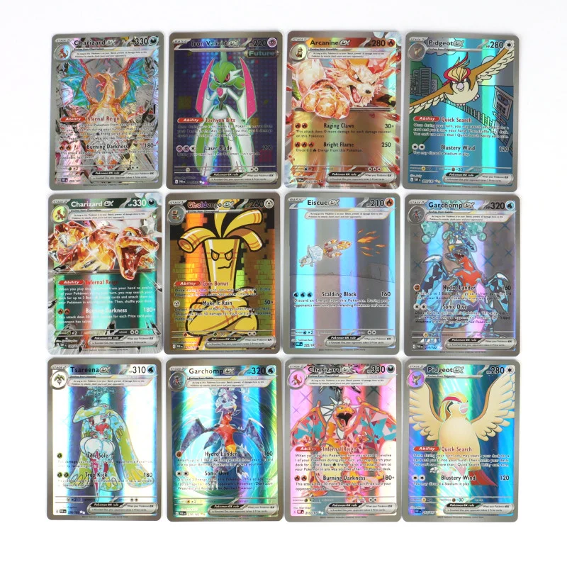 English Version Pokémon TCG: Scarlet & Violet 100Pcs Rare Card EX Pokemon Titanium crystal Charizard Battle Card