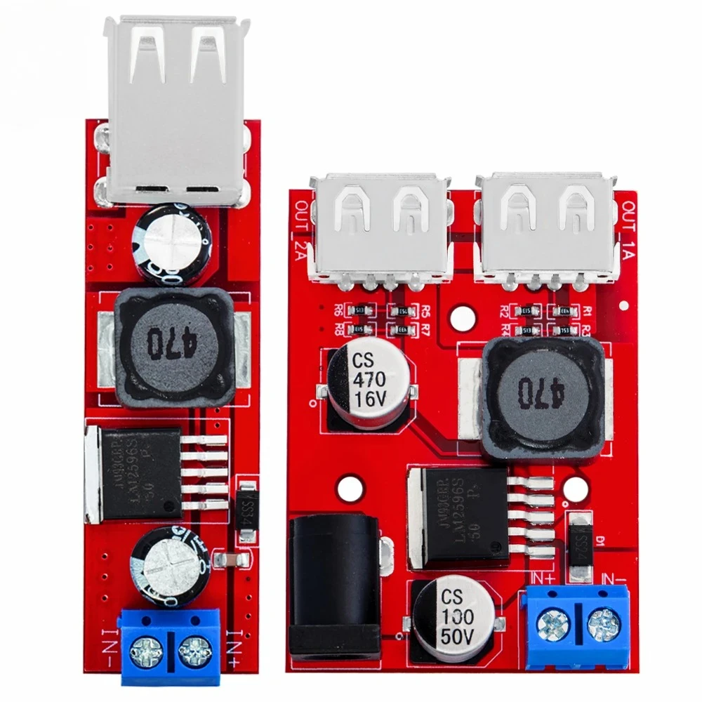 DC 6V-40V To 5V 3A Double USB Charge DC-DC Step-down Converter Module For Vehicle Charger LM2596 Dual USB