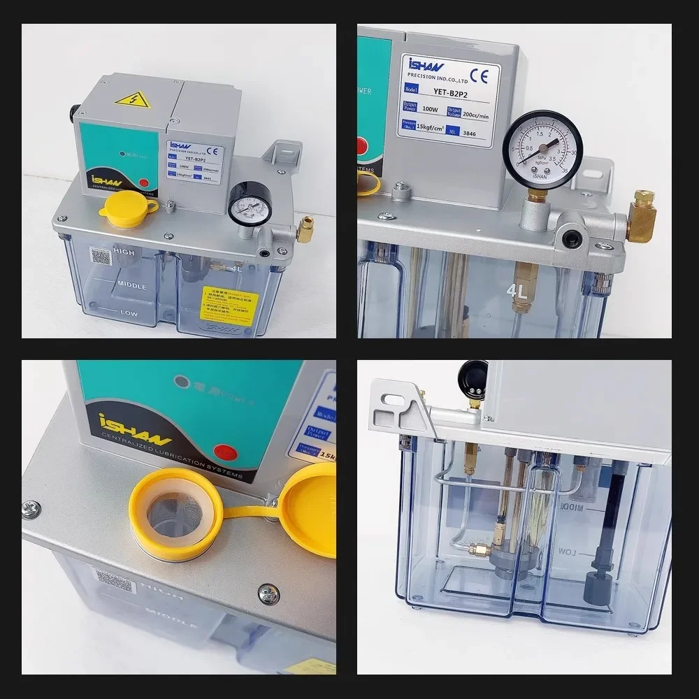 Electric Lubricating Pump YET-B2P2-2L,220V Oil Injection Machine,Industrial Lubrication Equipment,Machinery Processing Tool