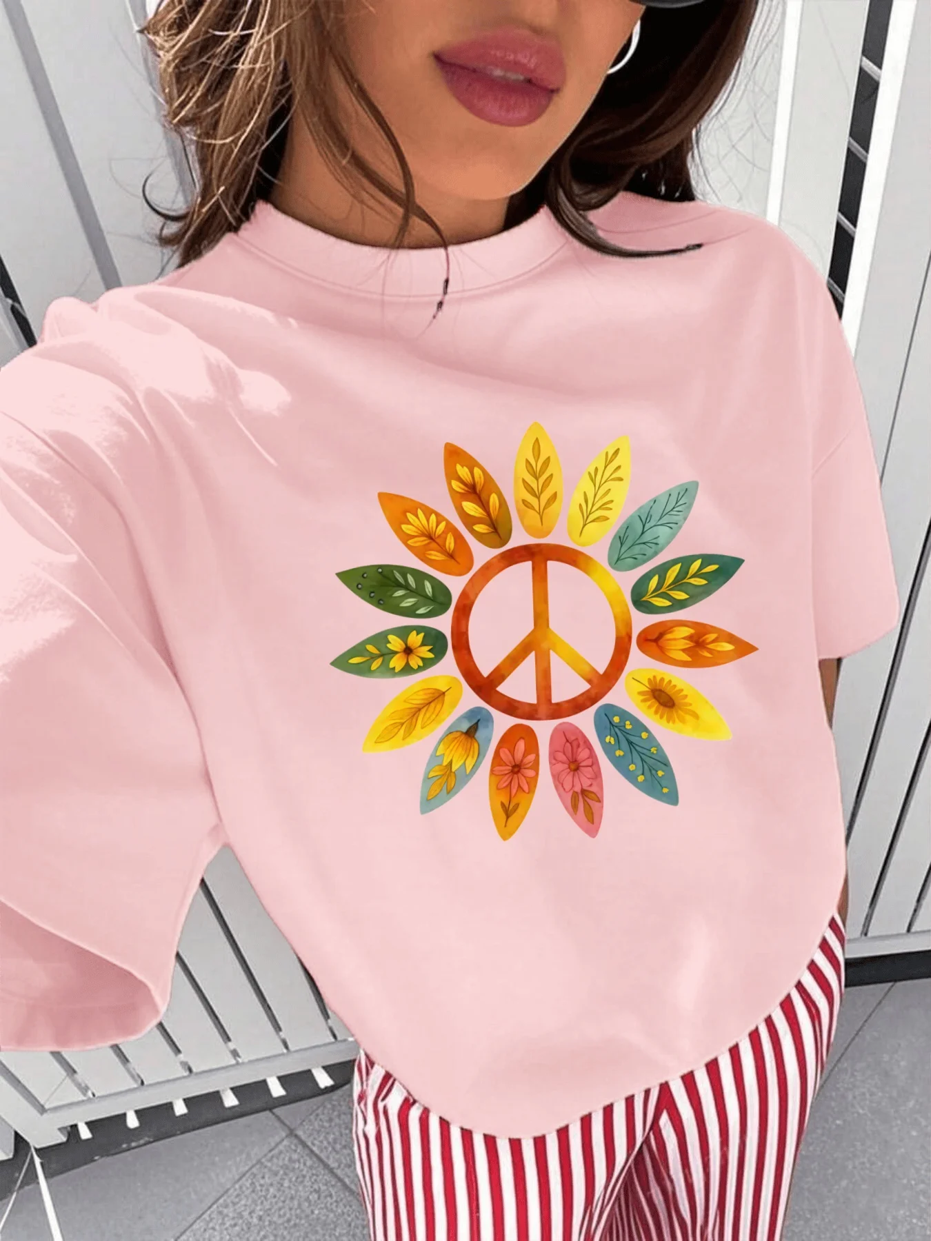 평화와 환경 보호 패턴, 여성용 패셔너블 후드티, 휴일 의상