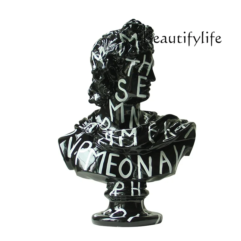 Modern modern graffiti alphabet portrait sculpture model room imitation plaster creative character ornament