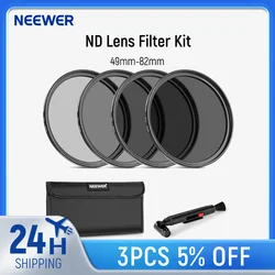 NEEWER ND Lens Filter Kit ND2 ND4 ND8 ND16 Filter Kit For Canon Nikon Sony Panasonic DSLR Cameras with 49mm Lens