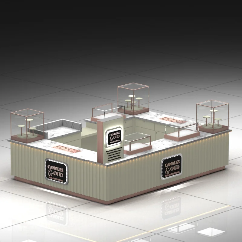 customized.Customized Luxury Shopping Mall Perfume Kiosk Cosmetic Counter Display Perfume Cabinet Glass Showcases Perfumes