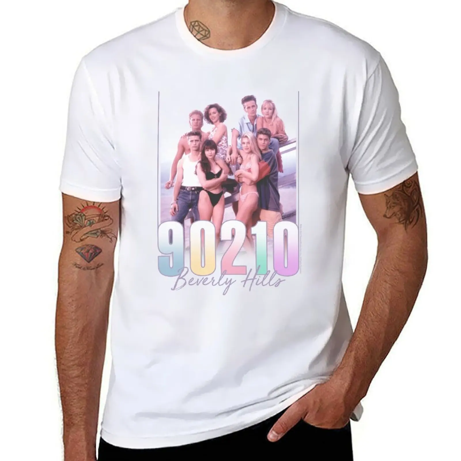 

Beverly Hills, 90210 Distressed Retro Beach Life Poster T-Shirt t shirts for man cotton cotton t shirts high quality T-Shirt